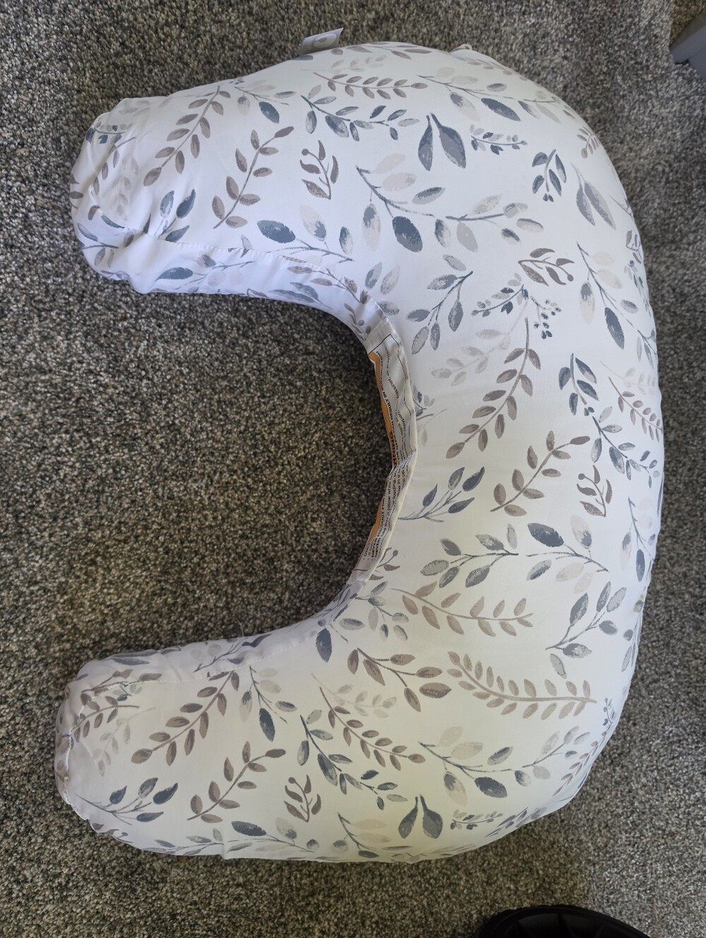 Newer Boppy Nursing Support Pillow in Leaf Print - Cream & Gray